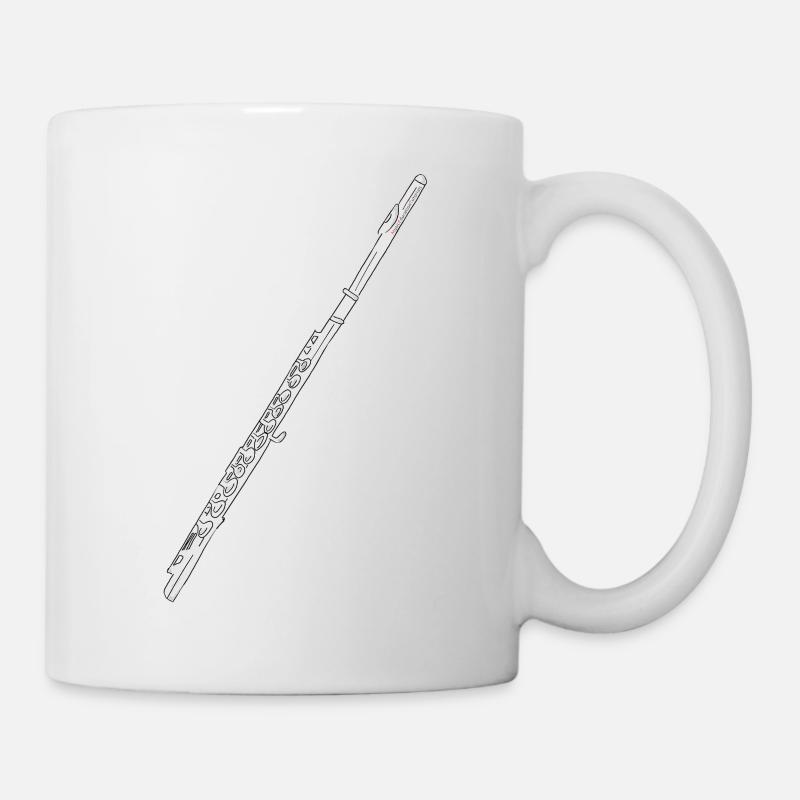 Querflöte weiss gefüllt - Tasse - Weiß