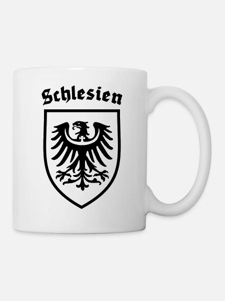 schlesien wappen schriftzug - Tasse - Weiß