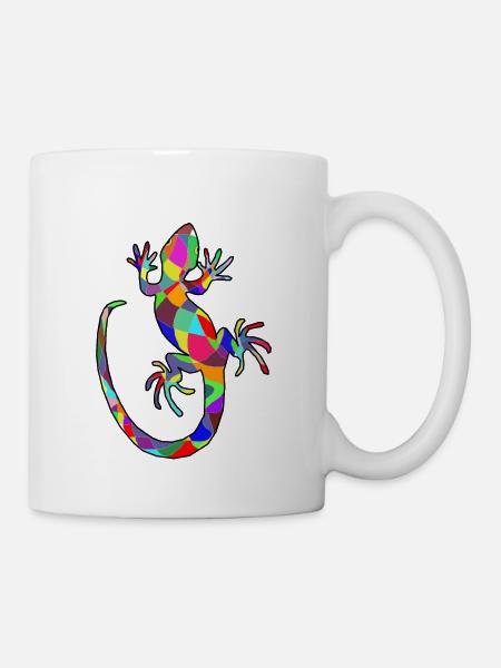 gecko coloré - Mug blanc - blanc