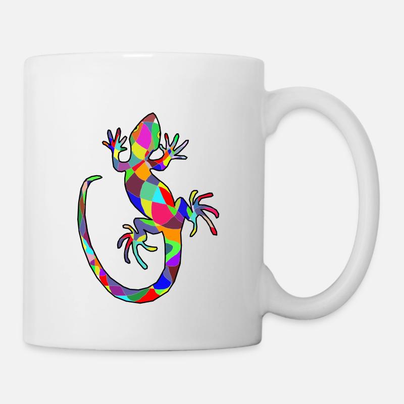 bunter gecko - Tasse - Weiß
