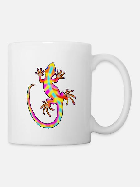 Gecko, gecko coloré - Mug blanc - blanc