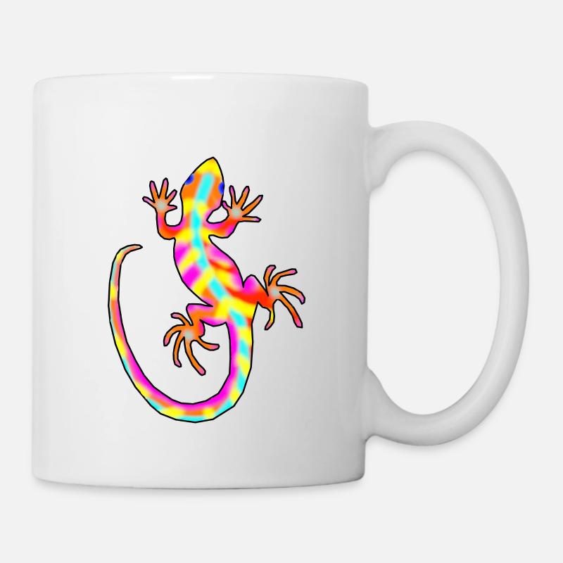 Gecko, gecko coloré - Mug blanc - blanc