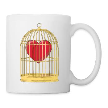 CAGED HEART - CŒUR DANS LA CAGE - Mug blanc - blanc - Droite