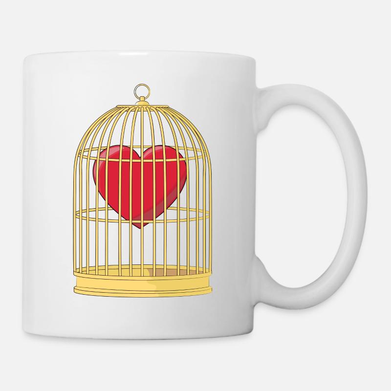 CAGED HEART - CŒUR DANS LA CAGE - Mug blanc - blanc