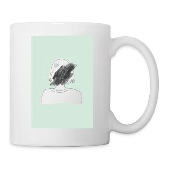 Beautiful vintage style poster - turquoise - Mug - white - Right