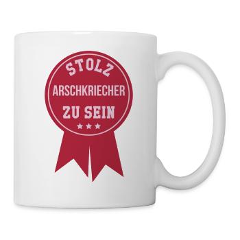 Arschkriecher Arschkriecherin Heuchler Heuchlerin - Tasse - Weiß - Rechts