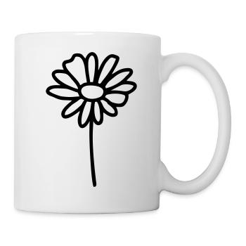 Blume Gänseblümchen - Tasse - Weiß - Rechts