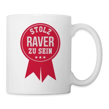 Rave Raver Raverin Techno Electro House Electro - Tasse - Weiß - Rechts