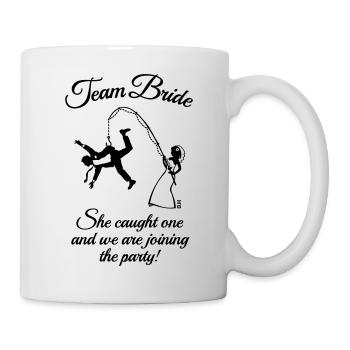Team Bride Husband Fishing Saying (Hen Party 1C) - Tasse - Weiß - Rechts