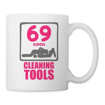 69 noon cleaning tools sex uhr reinigung - Mug blanc - blanc - Droite