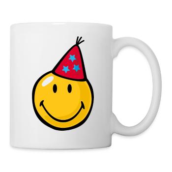 Smiley Birthday Hat - Mug blanc - blanc - Droite