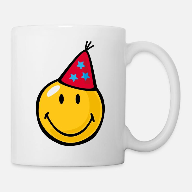 Smiley Birthday Hat - Mug blanc - blanc