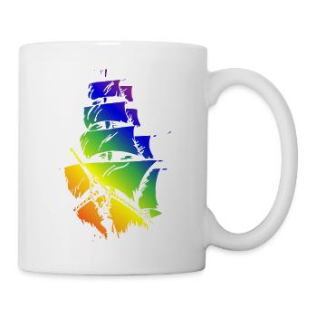 Bateau Pirate dans le drapeau LGBT - Mug blanc - blanc - Droite