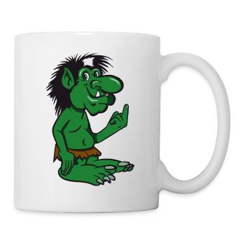 troll witty cartoon stinking finger spitzohr maerche - Mug - white - Right