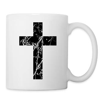 Crosses scratches old text jesus christ cool logo - Mug - white - Right