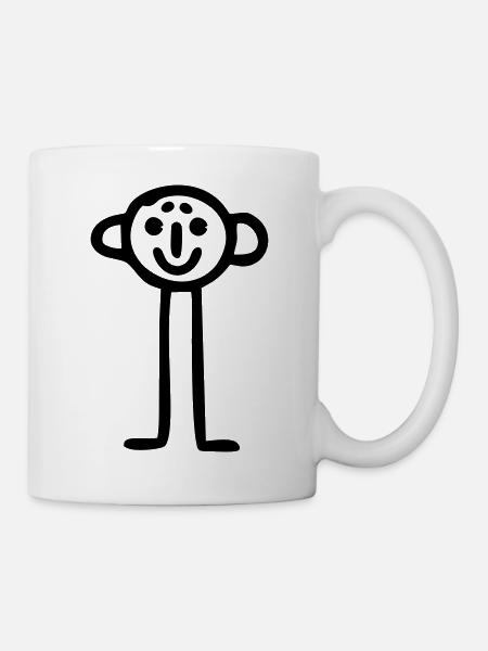 Strichmännchen einfach - Tasse - Weiß