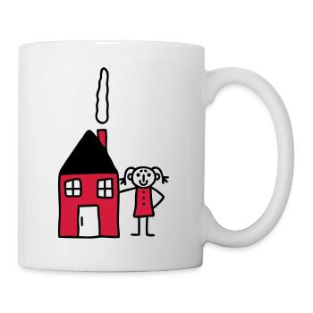 Frau am Haus - V2 - Tasse - Weiß - Rechts