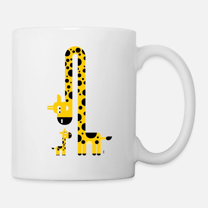 Mama und Baby Giraffe - Tasse - Weiß