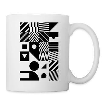 Minimal Muster Abstrakt - Tasse - Weiß - Rechts