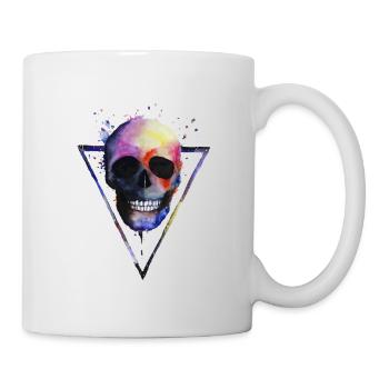 Grunge Schädel - Tasse - Weiß - Rechts