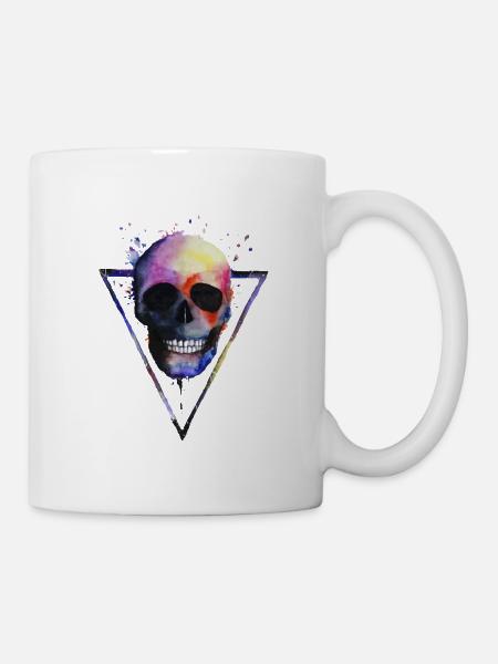 Crâne grunge - Mug blanc - blanc