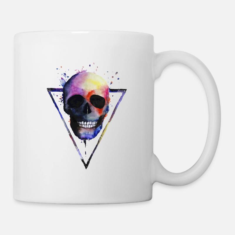 Crâne grunge - Mug blanc - blanc
