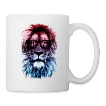 Lion hipster - Mug blanc - blanc - Droite