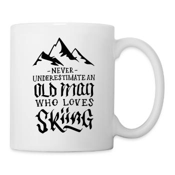 Never Underestimate An Old Man Who Loves Skiing - Mug - white - Right