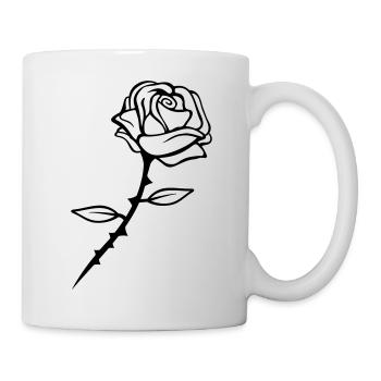 rose flower design - Tasse - Weiß - Rechts