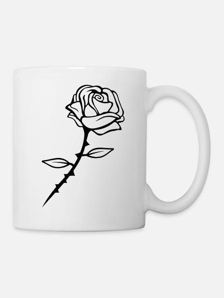 rose flower design - Tasse - Weiß