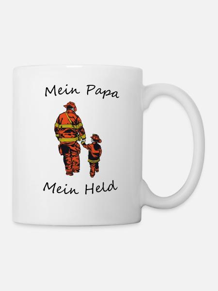 Fire Department My Daddy My hero Volunteer Fire Department - Mug - white