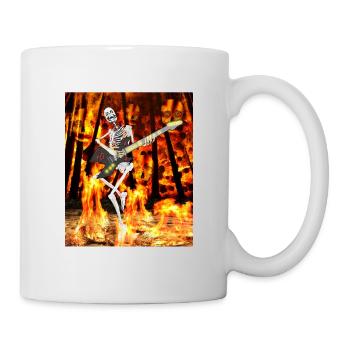 THE GUITARIST SKELETON IN THE FIRE - Mug - white - Right