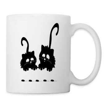 Witzige Katzen und Mäuse - Tasse - Weiß - Rechts
