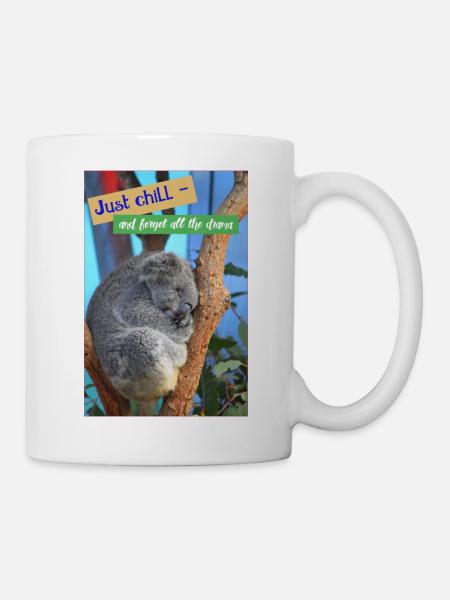 Koala, chillen, Drama, Spruch, Sprüche - Tasse - Weiß