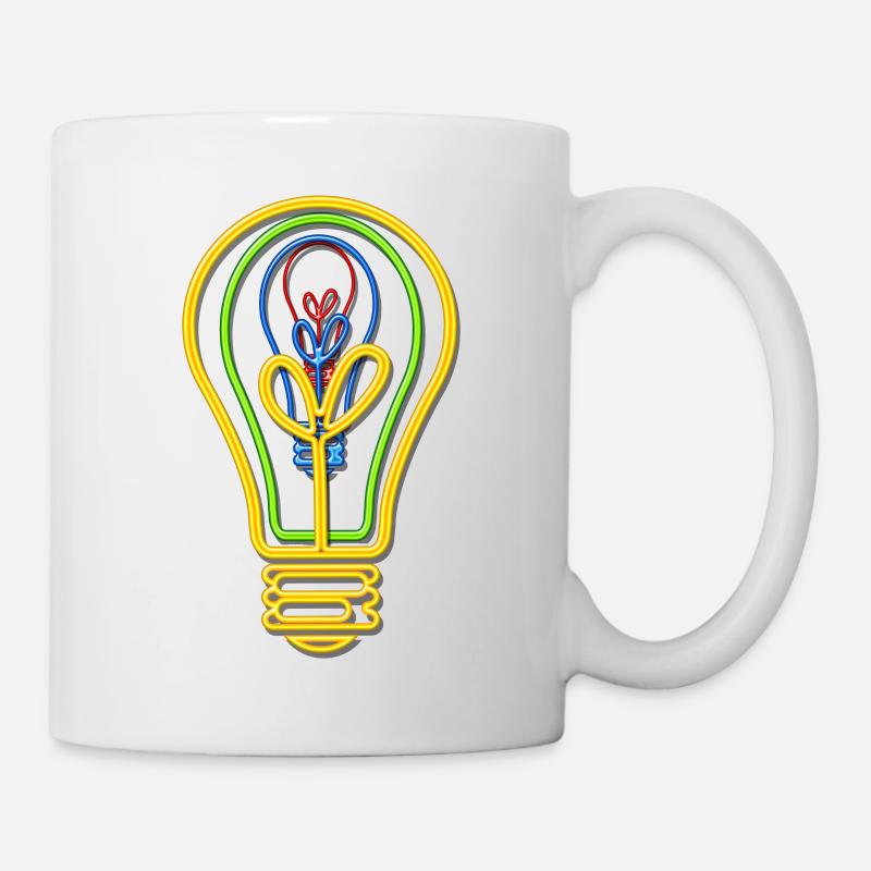 Neonröhre fluoreszierende Farben - Tasse - Weiß
