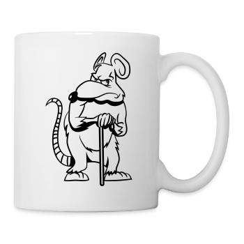 ratte alt schlecht gelaunt - Tasse - Weiß - Rechts