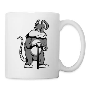 ratte alt schlecht gelaunt - Tasse - Weiß - Rechts