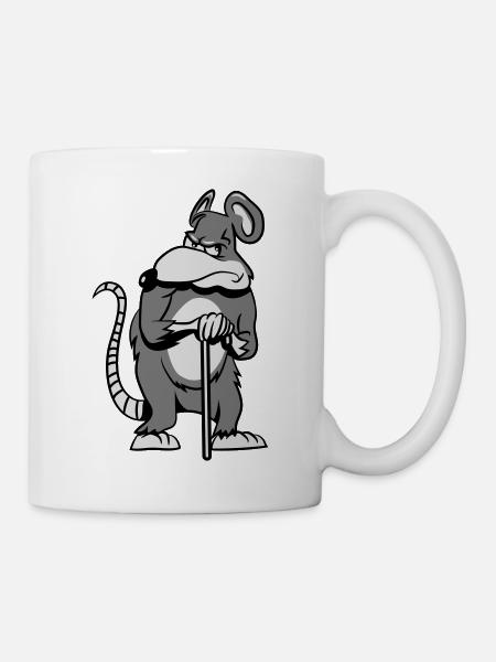 ratte alt schlecht gelaunt - Tasse - Weiß