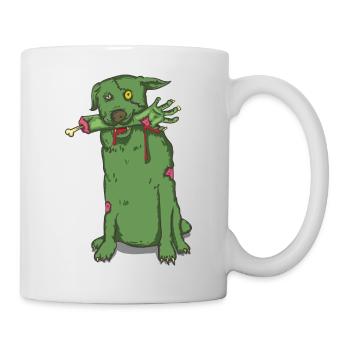 chien zombie mignon - Mug blanc - blanc - Droite