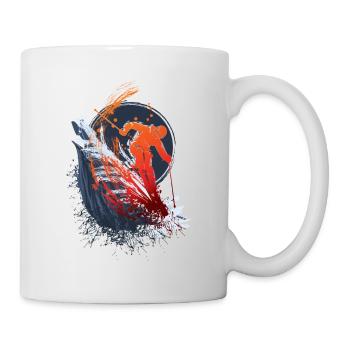ski winter sports mountain ski holiday - Mug - white - Right