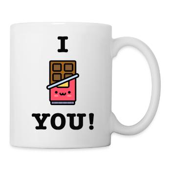 Chocolate I love you chocolate bar chocolate saying - Mug - white - Right