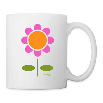 Fleur rétro - Mug blanc - blanc - Droite
