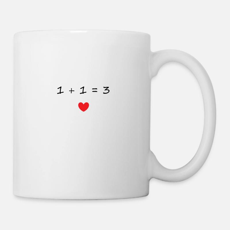 Verkündung Schwangerschaft - 1 + 1 = 3 - Tasse - Weiß