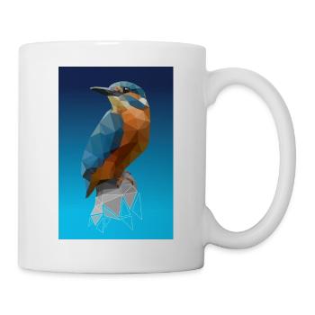 Eisvogel low poly - Tasse - Weiß - Rechts