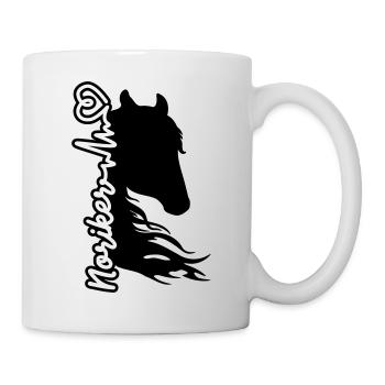 Noriker battement de coeur cheval cheval amour battement de coeur - Mug blanc - blanc - Droite