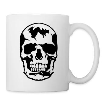 tete de mort squelette crane skull - Mug blanc - blanc - Droite