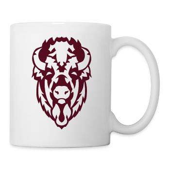 animal head bison - Mug - white - Right