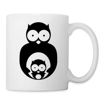 owl with chick - Mug - white - Right