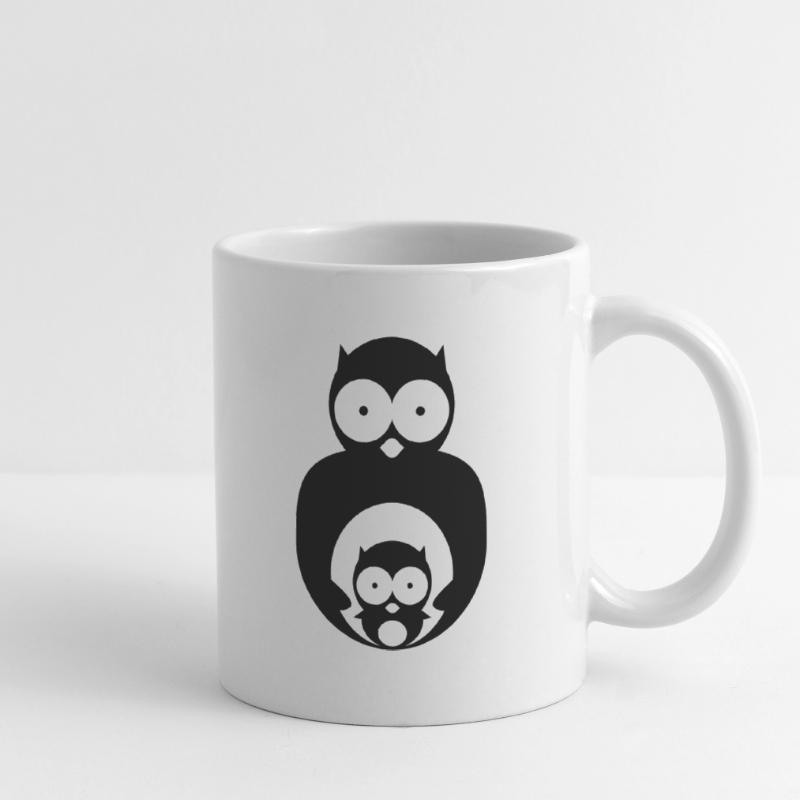 Eule mit Küken Tasse