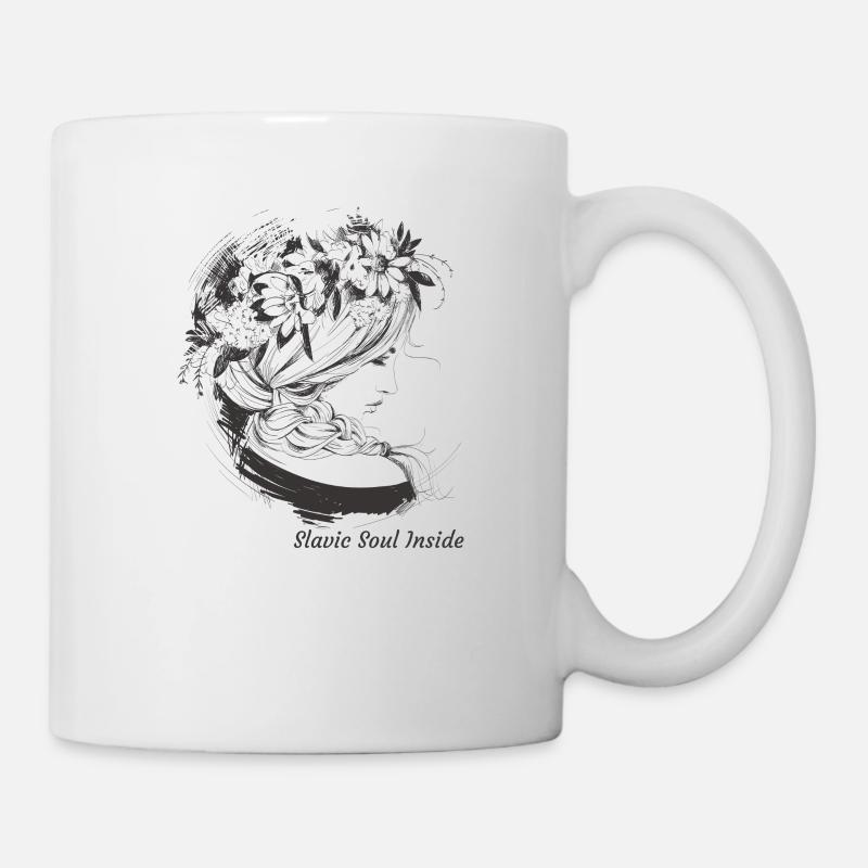 Slawisches Mädchen, inspiriert von Mutter Erde Mokosh - Tasse - Weiß